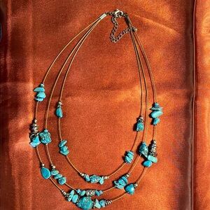 Turquoise and Gold Layered Necklace